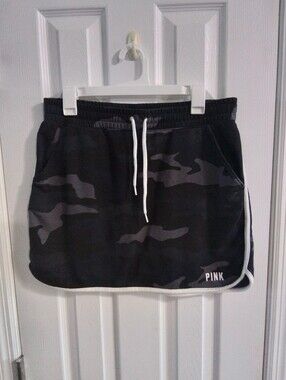 PINK Victoria's Secret Black, Gray & Blue Camo Skirt